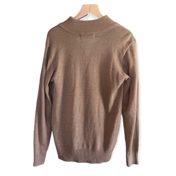 Oscar de la Renta Men’s Tan Quarter Zip Sweater, Size Medium - Picture 4 of 9